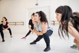 Group of women doing a dance workout for beginners