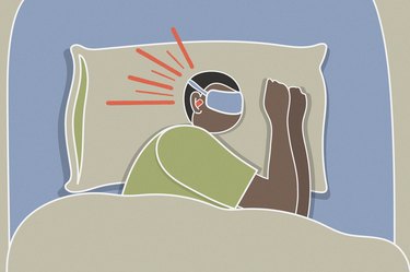 Illustration of a person sleeping with earplugs