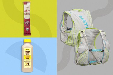 Three key items for running and diabetes: glucose gel, a post-run smoothie and a hydration vest